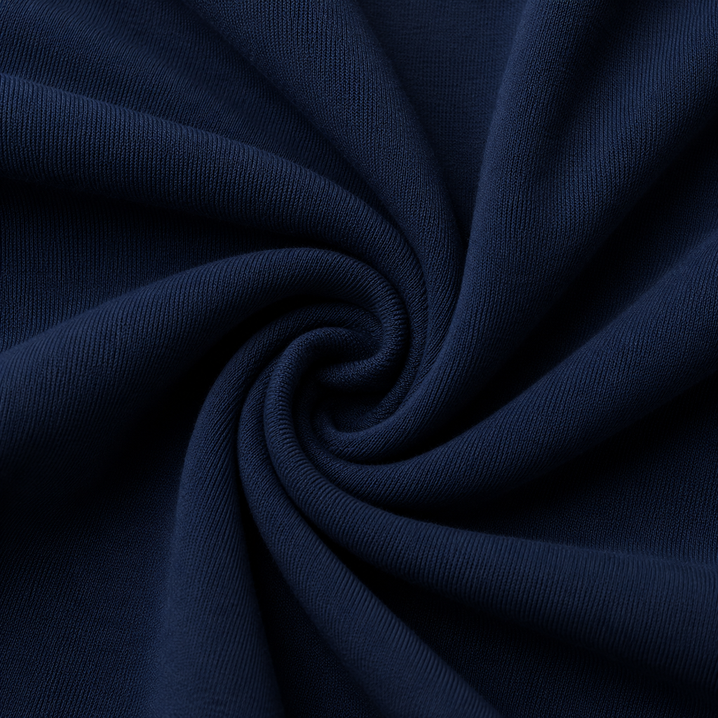 Close-up of the navy blue fabric texture used in the Fitfigura Pocket Legging.