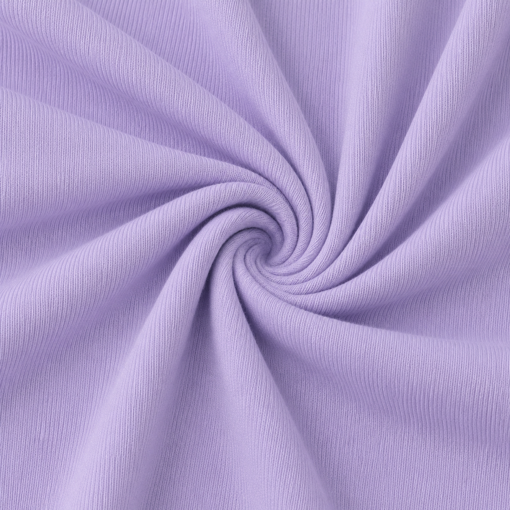 Close-up of the light purple ribbed fabric texture used in the Fitfigura Rib One-Piece – Texture Form.
