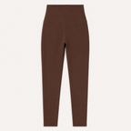 Flat lay of the Fitfigura Sculpt Legging in dark brown, showing the high waistband and full-length design.