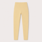 Flat lay of the butter yellow Fitfigura Sculpt Set – Seamless Form leggings, showing the high waistband and full-length seamless design.
