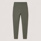 Flat lay of the Fitfigura Seamless Legging in olive green, showing the high waistband and full-length seamless design.