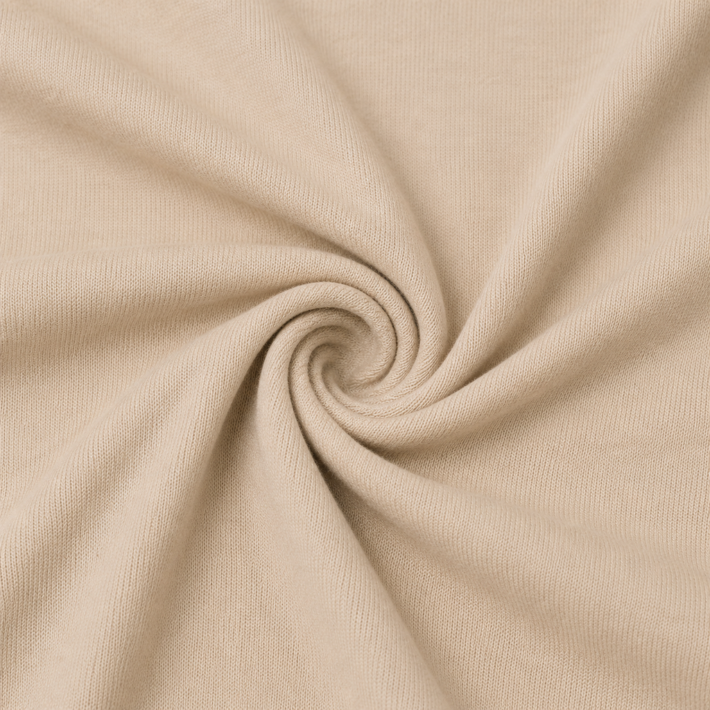 Close-up of the cream ribbed fabric texture used in the Fitfigura Soft Ribbed Set – Luxe Comfort Form.