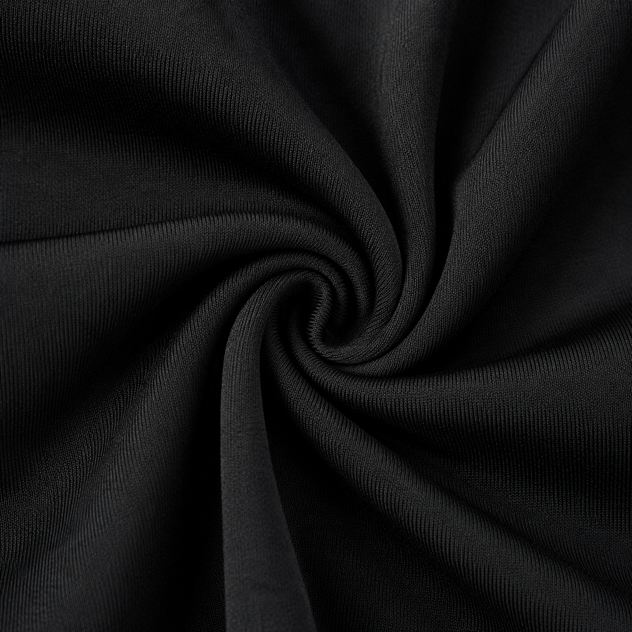 Close-up of the black fabric texture used in the Fitfigura Studio High Waist Flare Pant – Fluid Motion Form.