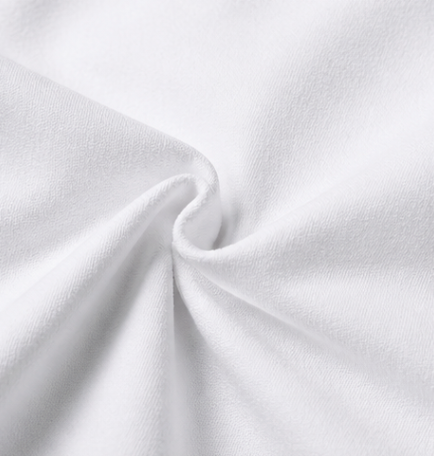 Close-up of the white fabric texture used in the Fitfigura Sway Bra Tank Set.