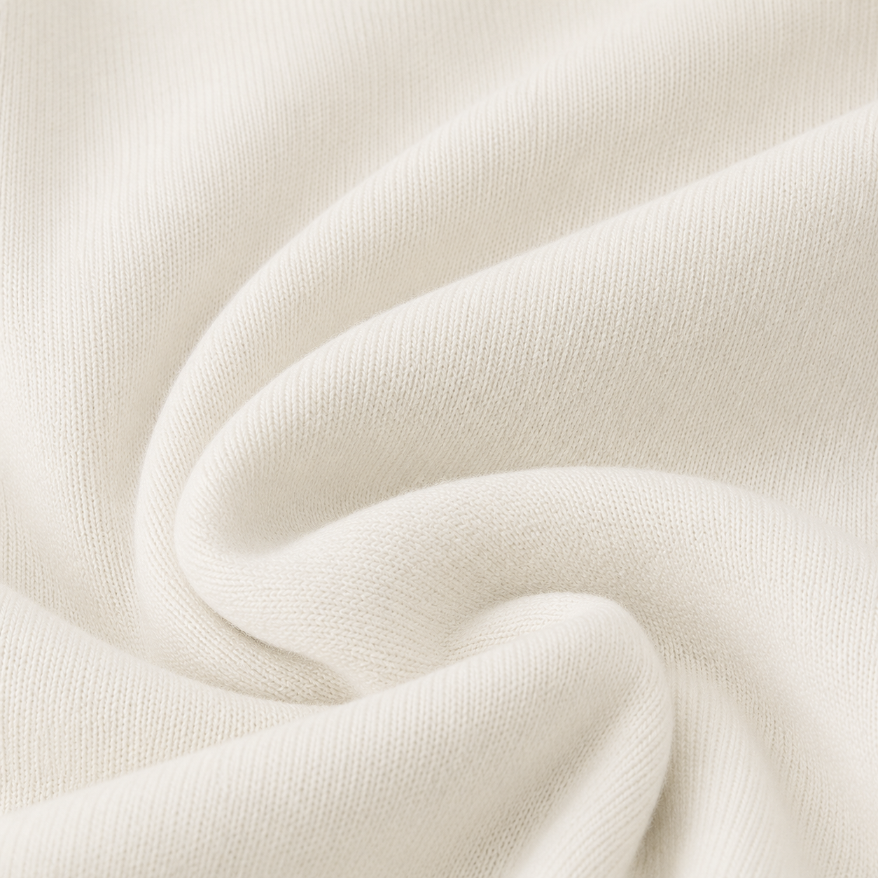 Close-up detail of the soft white fabric texture used in the Zip Hoodie – Utility Form.